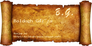 Boldogh Géza névjegykártya