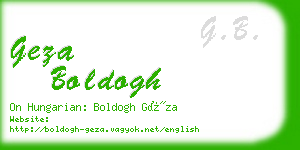 geza boldogh business card